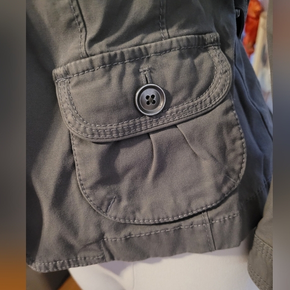 Ann Taylor LOFT Vintage Gray Puff Sleeve Tailored Pocketed Jacket Size XS - Picture 4 of 11